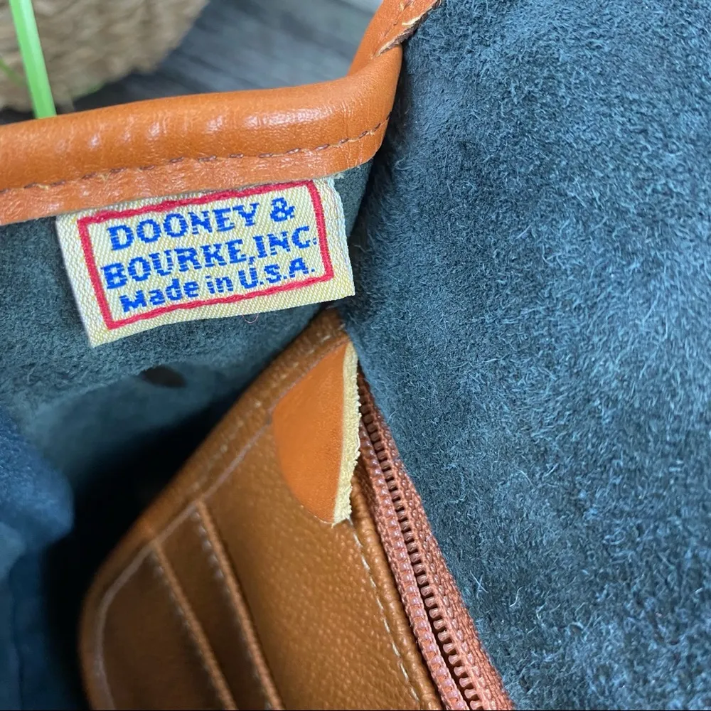 Dooney & Bourke Brown & Black Vintage Leather Flap Crossbody Handbag - Image 9