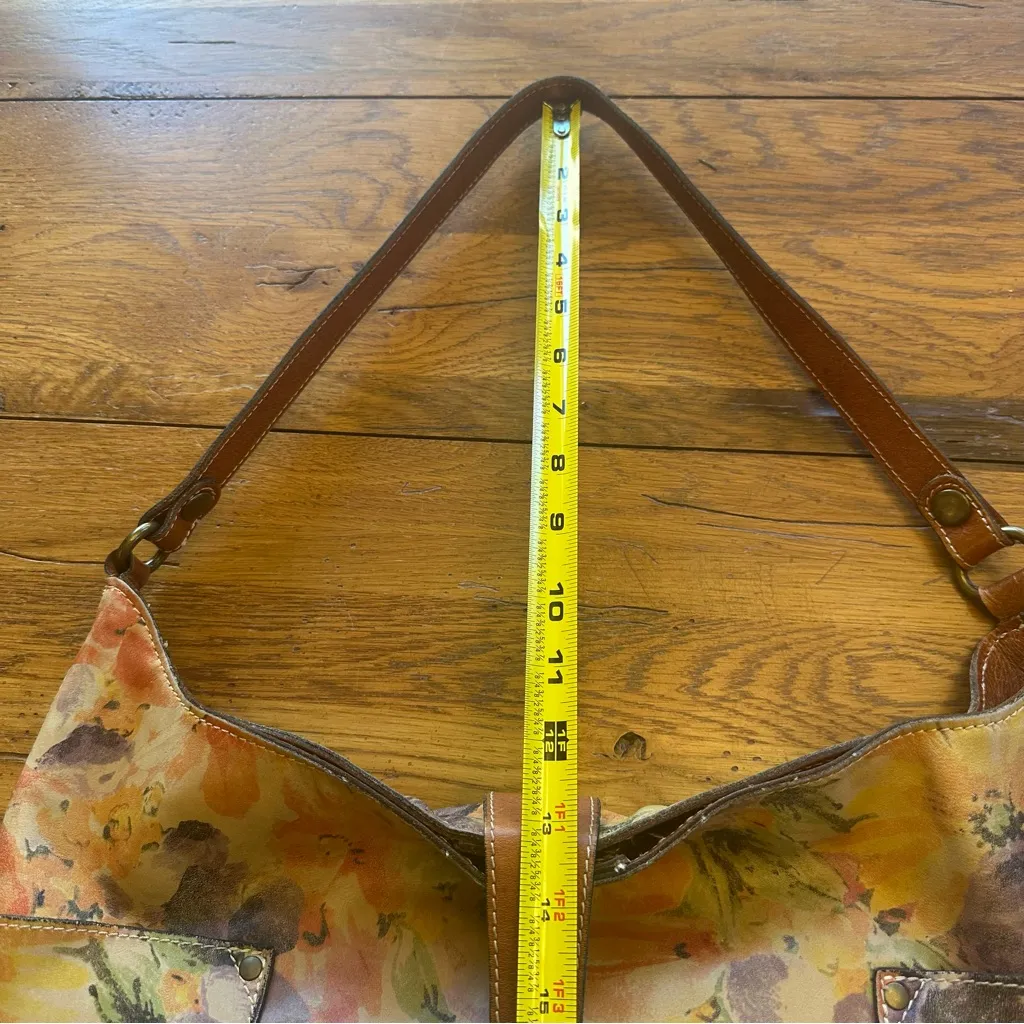 Patricia Nash Large Floral Italian Leather Hobo Shoulder Bag - Image 5
