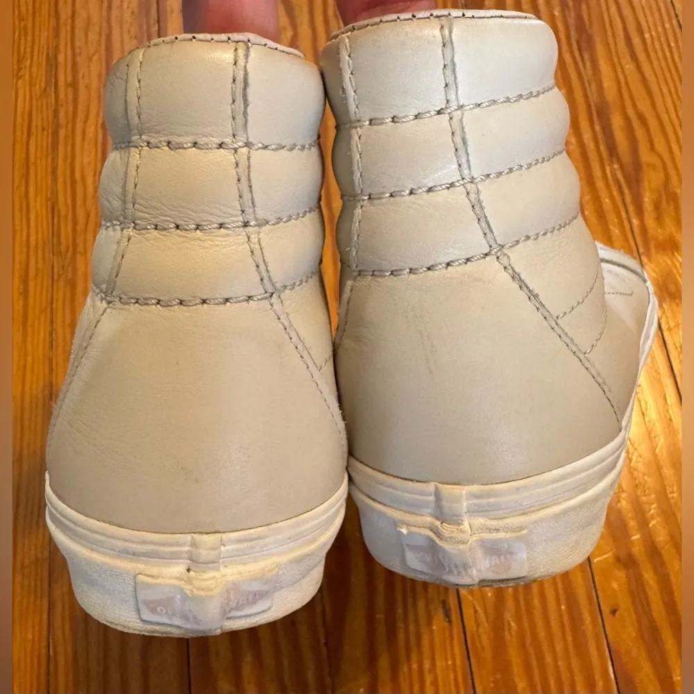 Vans Sk8 Hi Reissue DX Leather Beige Cream Skate Shoes Women 7 UltraCush - Image 5