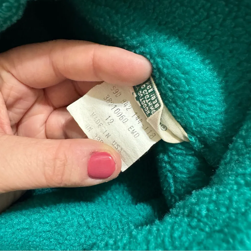 Vintage REI Turquoise Fleece Full Zip Jacket Green Size 12 - Image 4