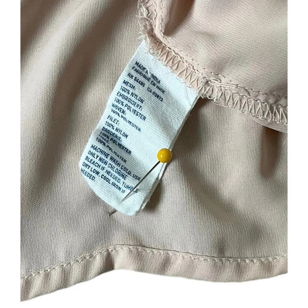 American Eagle Outfitters Peach Embroidered Top Women's Size Small | 46-15 - Image 4