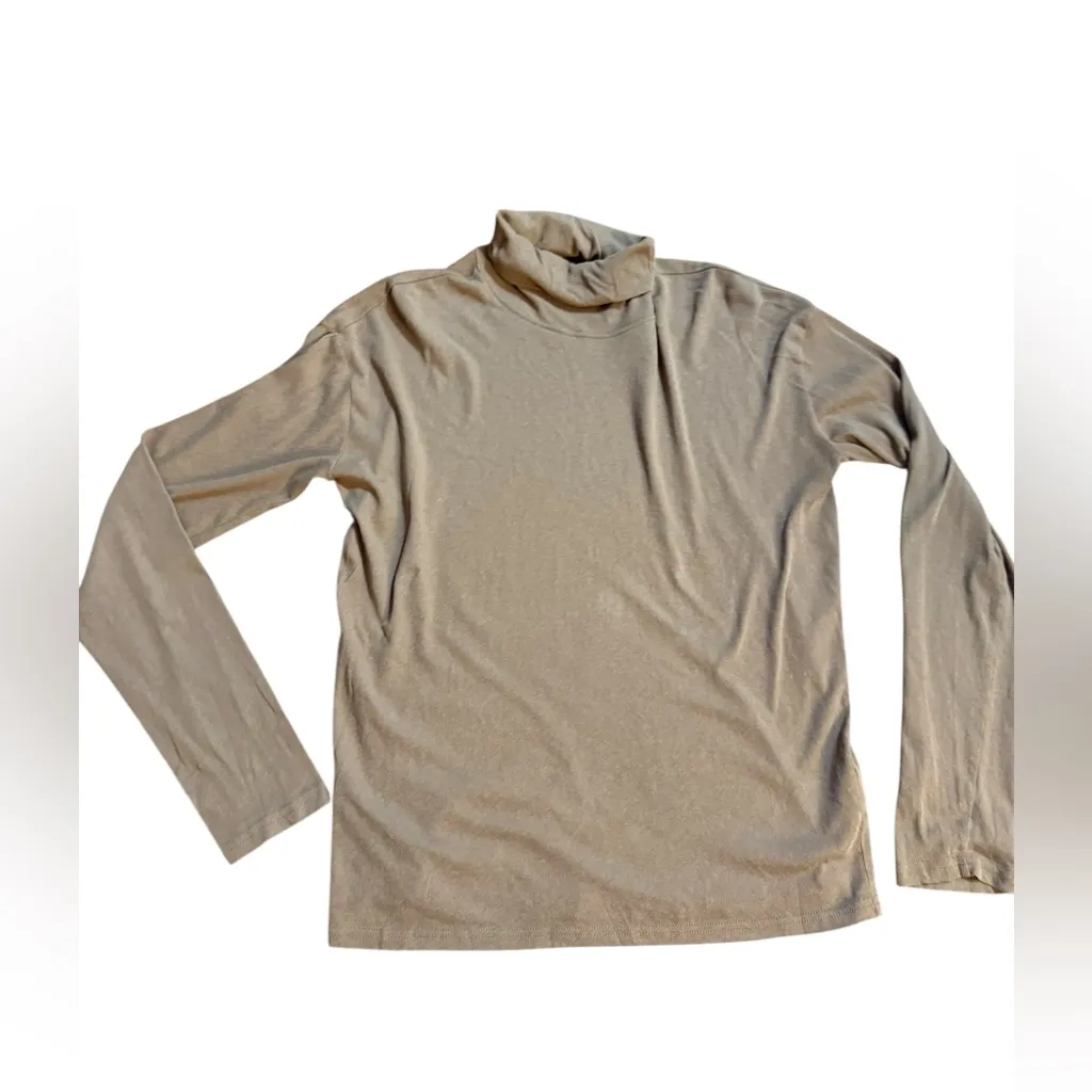 Everlane The Air Turtleneck Chocolate Brown Sz S minimalist chic soft girl era - Image 4