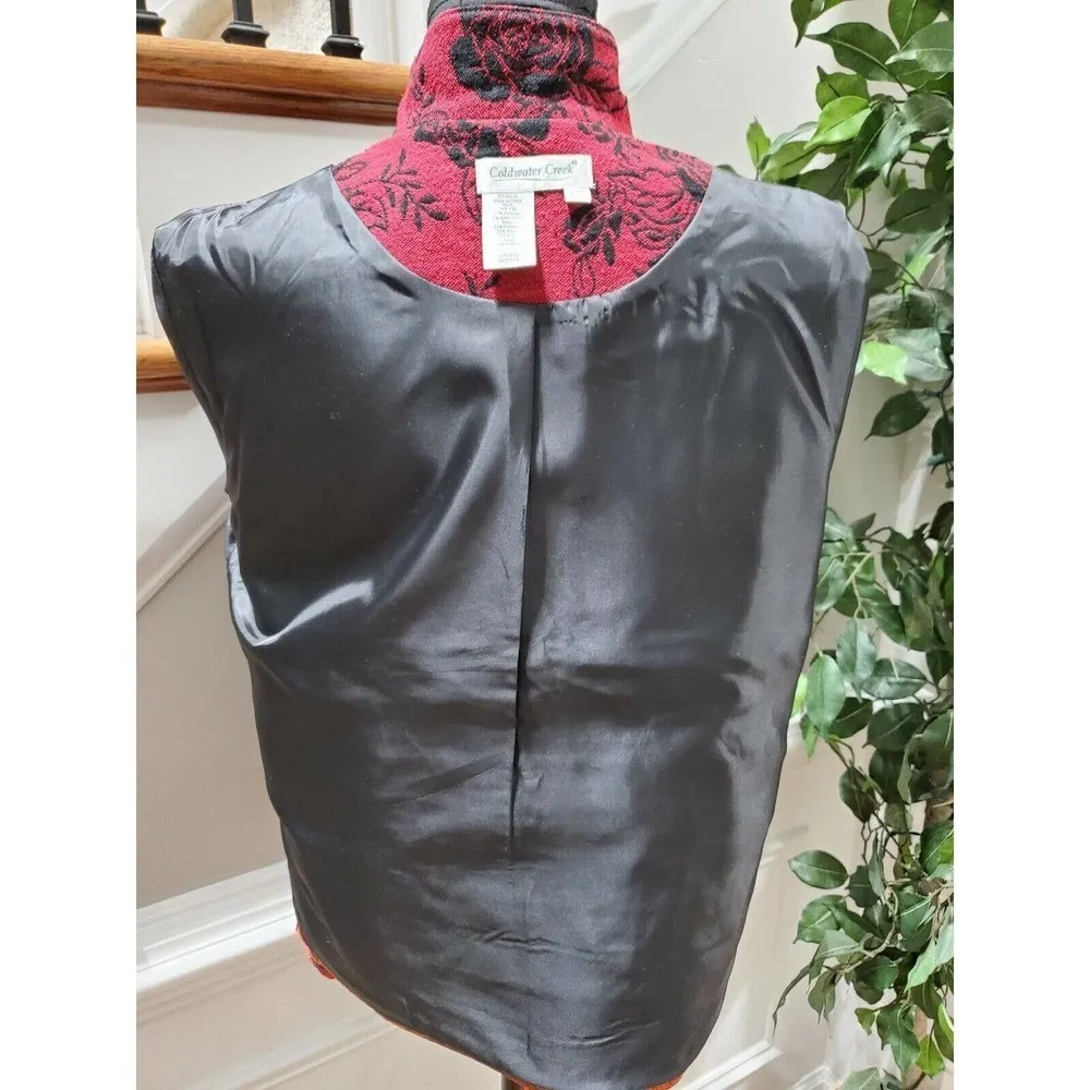 ColdWater Creek Women's Multicolor Silk Long Sleeve Open Front Casual jacket - Image 8