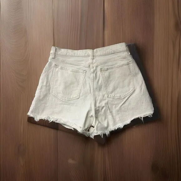 Abercrombie & Fitch Women's 32/14 Short High Rise White Shorts Button‎ Fly - Image 2