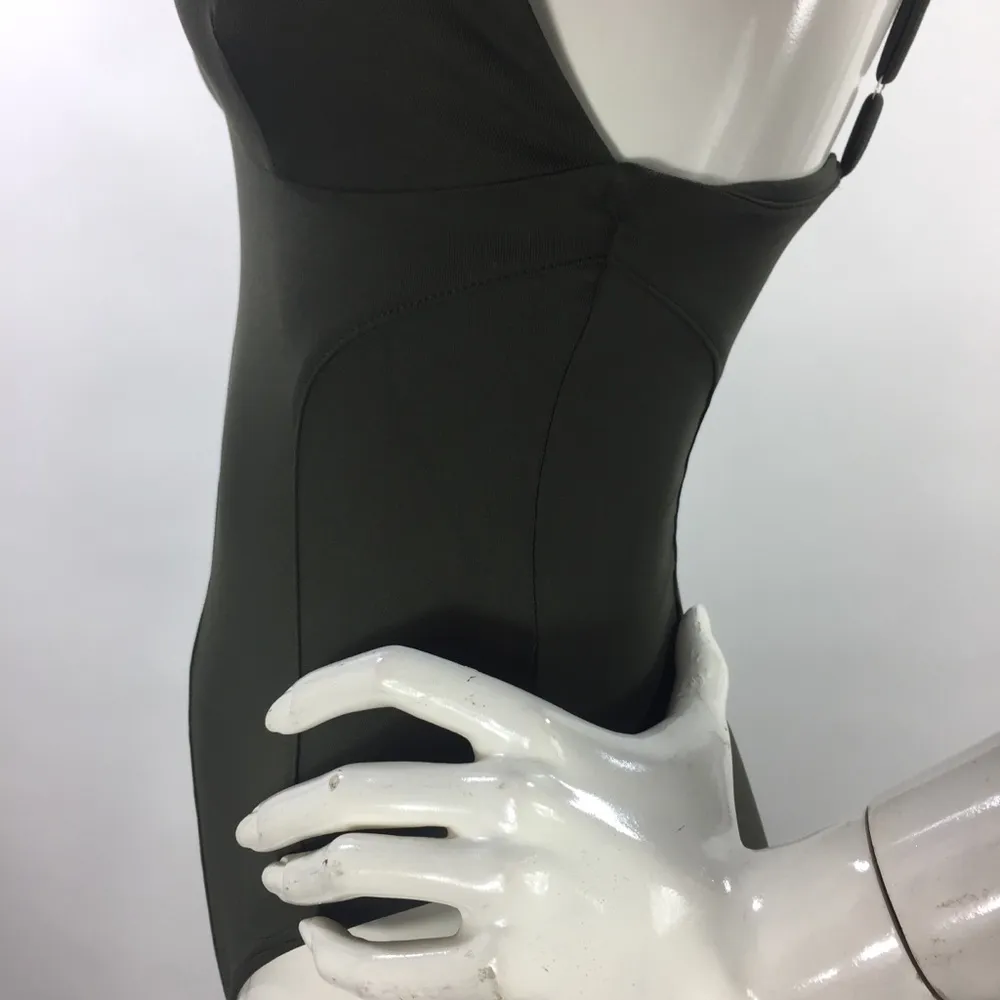 Good American Not So Basic Camisole Bodysuit Olive - Image 8