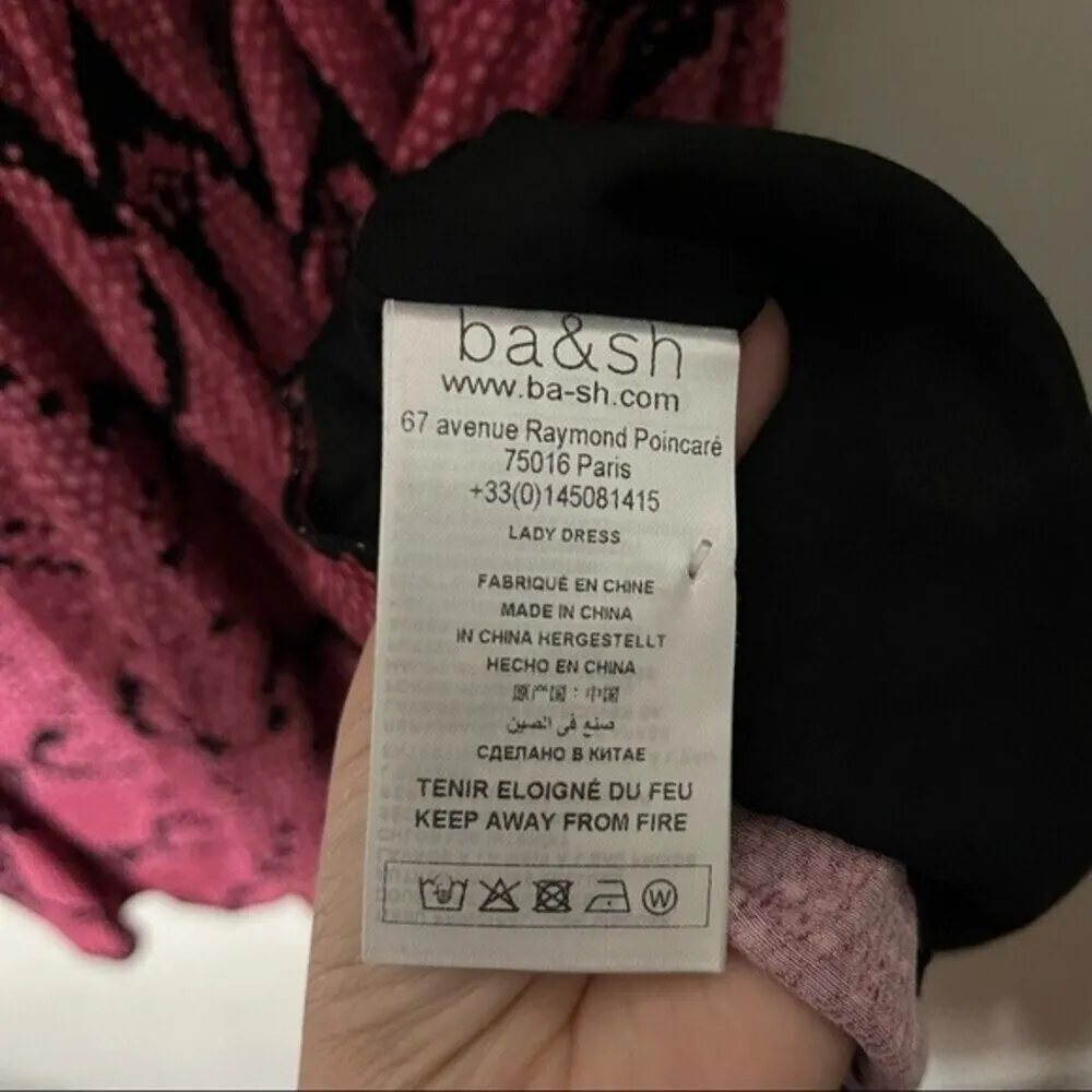 ba&sh Cascade Dress Animal Print Snake Skin Fit & Flare Mini Dress Size Medium - Image 14