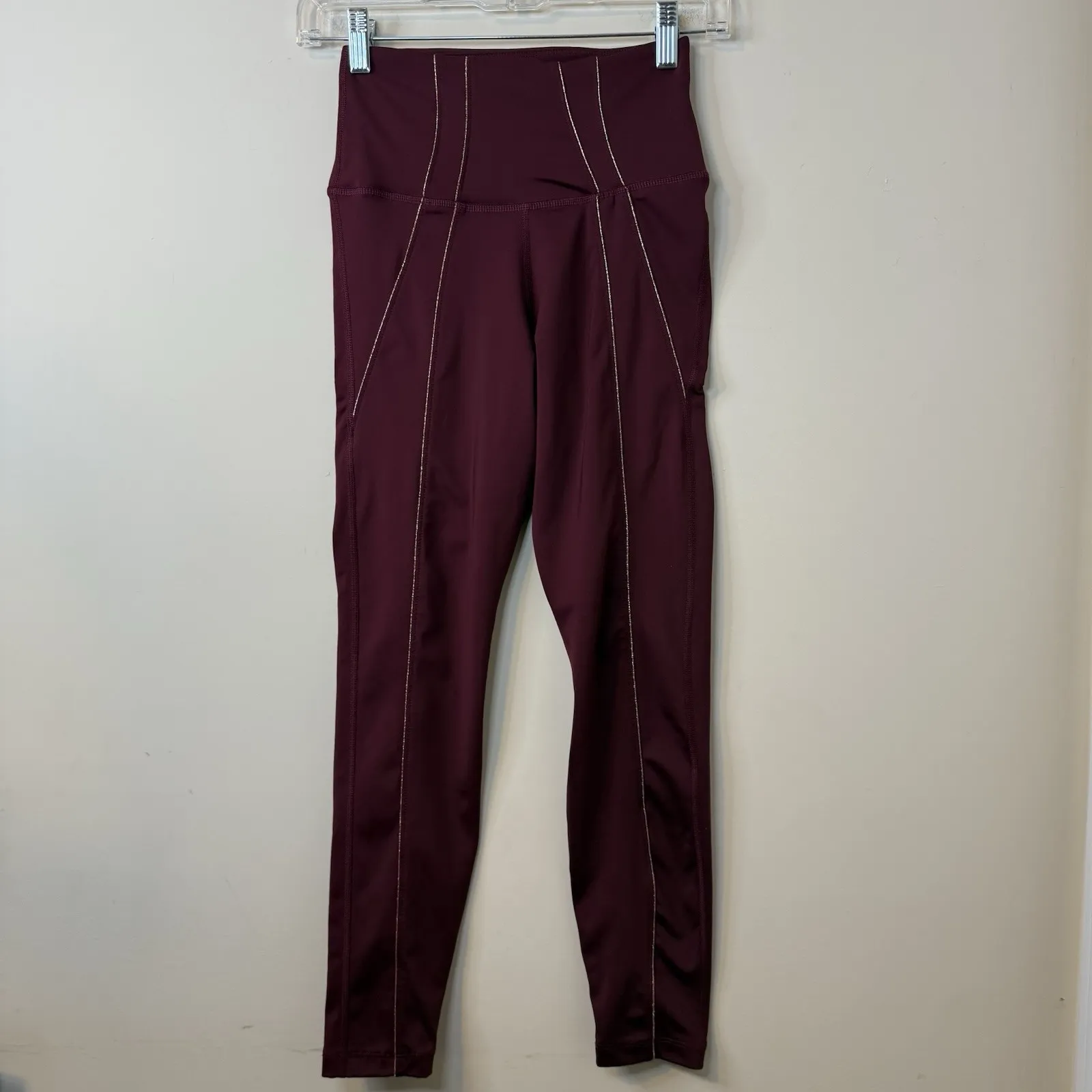 Nike Yoga Dri-Fit Women Sz Small High Waisted Lurex Tape 7/8 Athletic Leggings # - Image 3