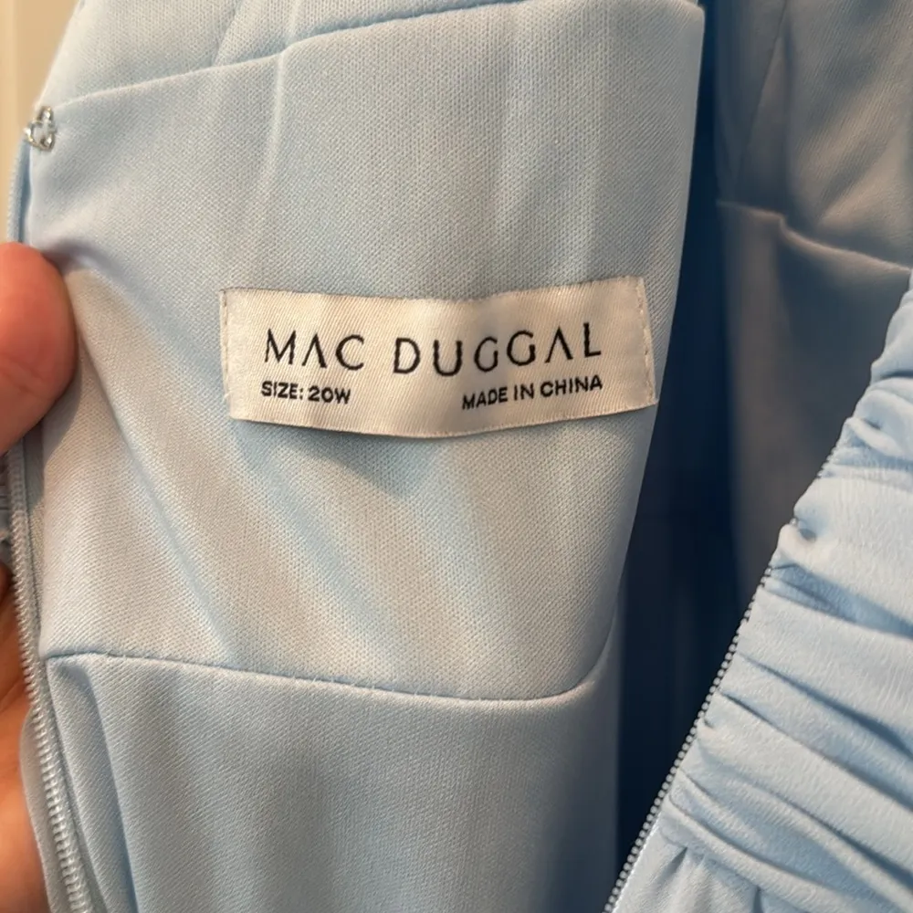 Mac Duggal 68119 Blue Ruffle Tiered Sleeveless V-Neck Gown Size 20W NWT - Image 9