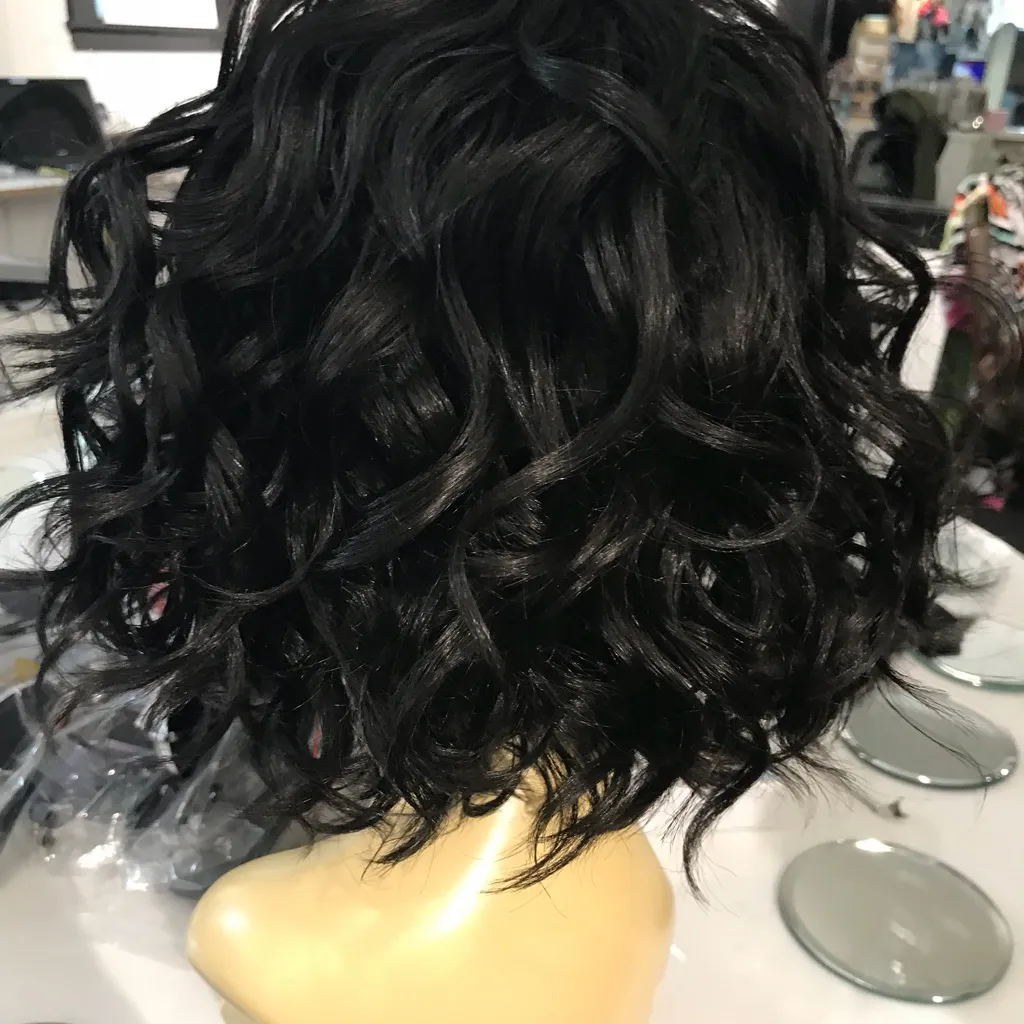 Wig Swisslace Lacefront Short Curly black - Image 7