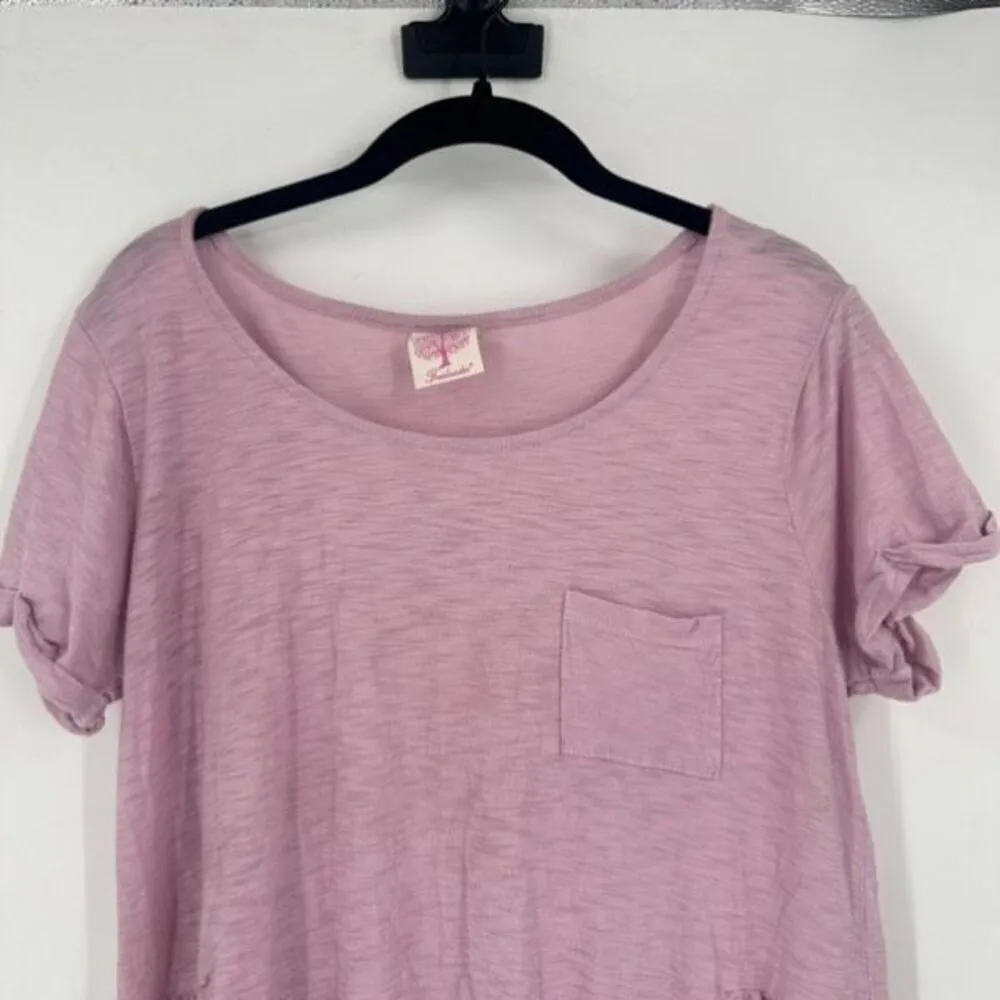 Freeloader Heathered purple scoop neck pocket baby doll shirt Medium 100% cotton - Image 5