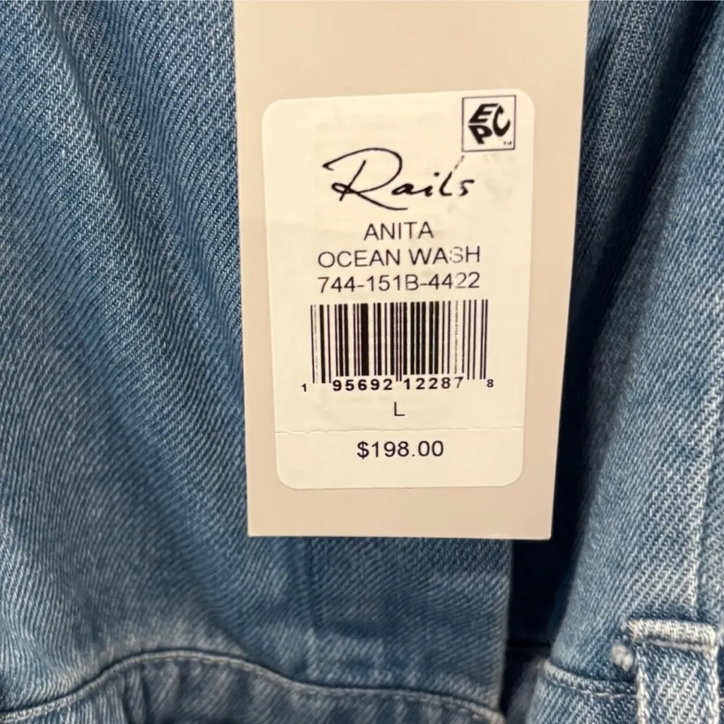Anita Ocean Wash Denim Apparel RAILS NWT Blue Size L - Image 4