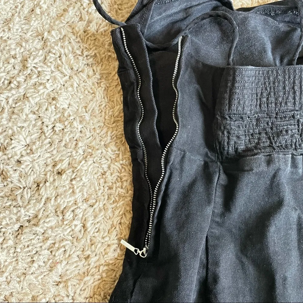 Zara Black Denim Dress Size XS - Image 10