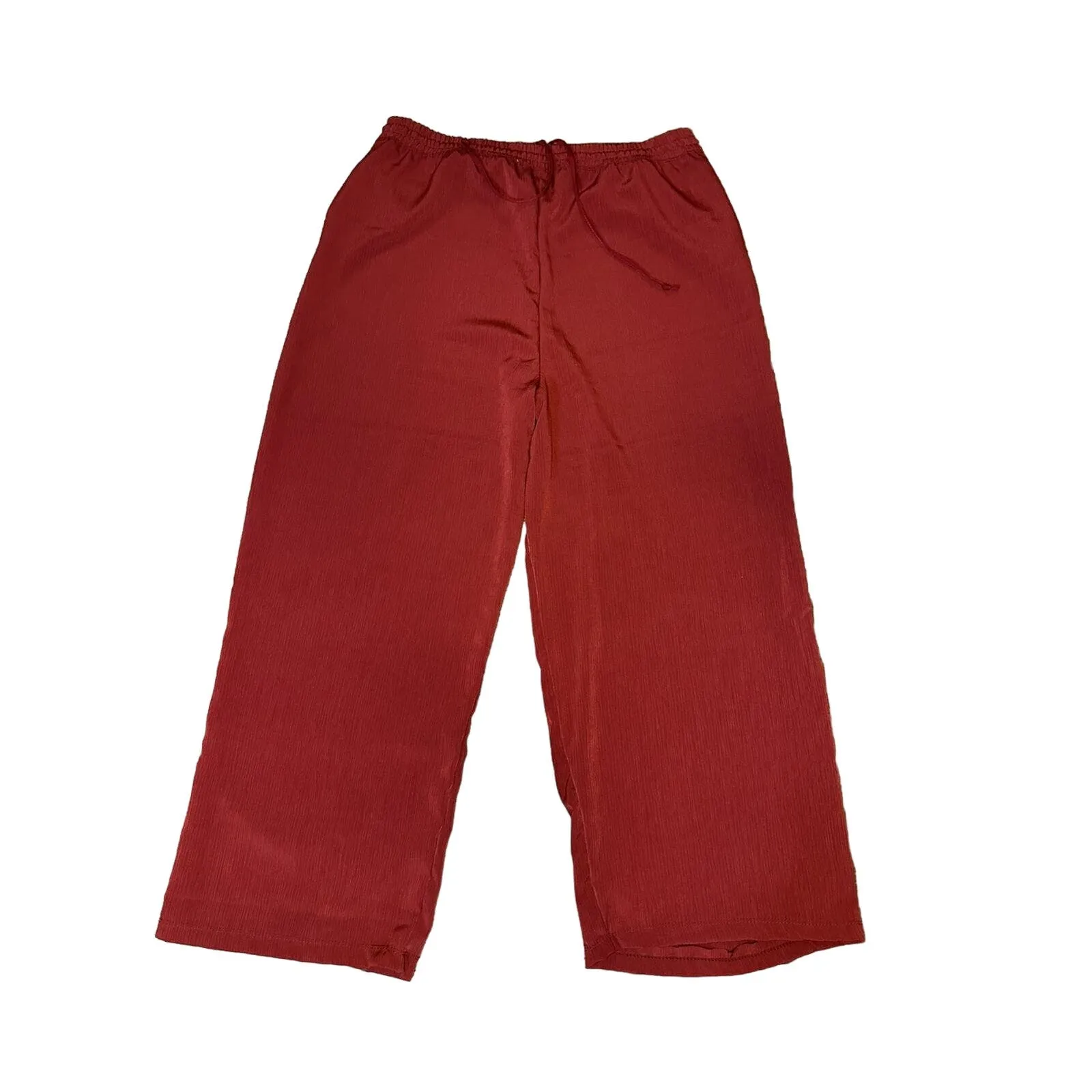 French Laundry Womens Size Large Dress Pants Drawstring‎ Pockets Wide Leg Red - Image 4