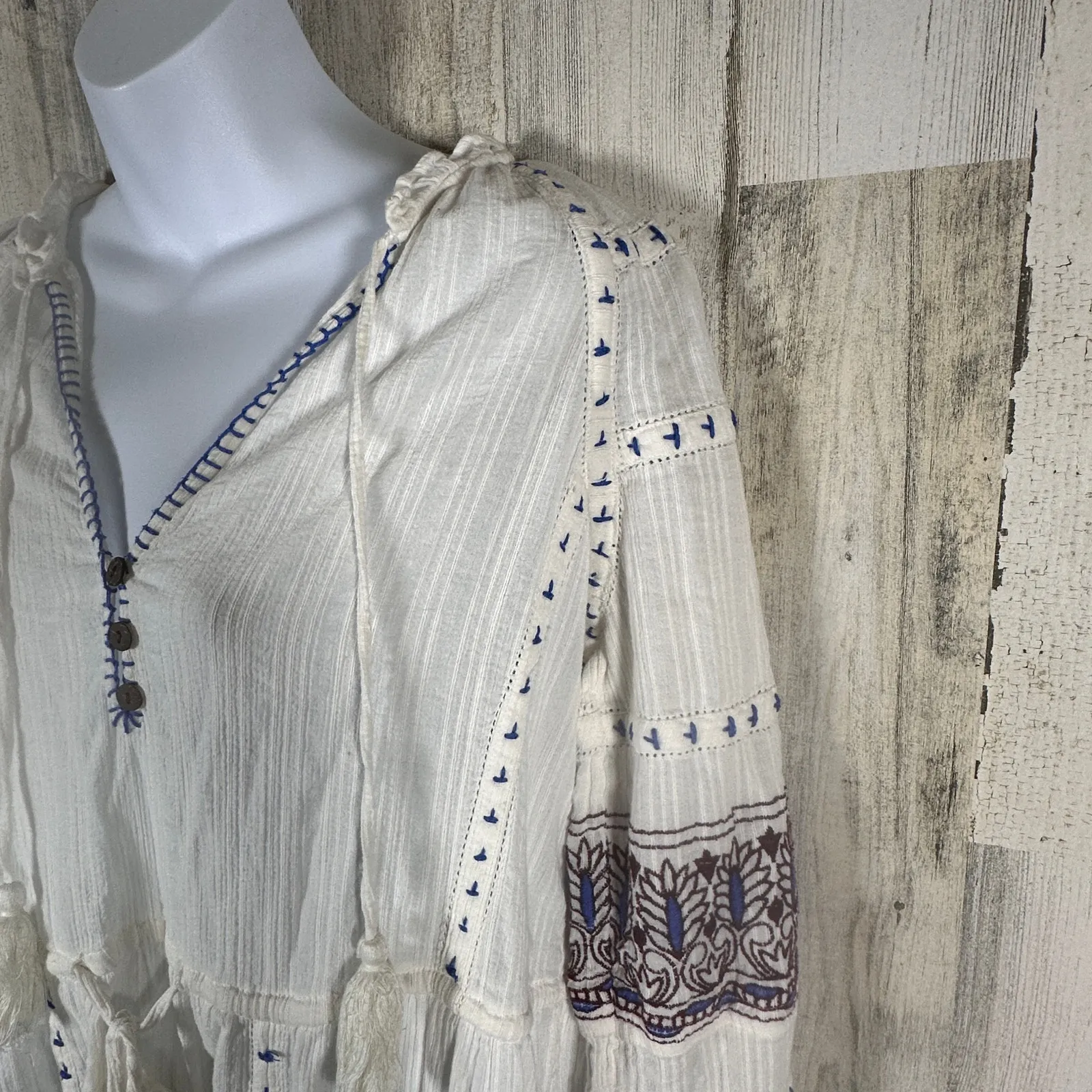 Veronica Beard Danica Embroidered Cotton Dress Sz S | Boho Style | MSRP $498 - Image 7