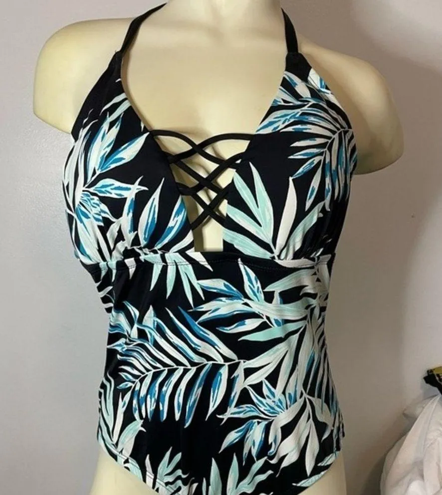 Apt. 9 Women's One Piece Leaf Print Swim Suit Size L - Image 3
