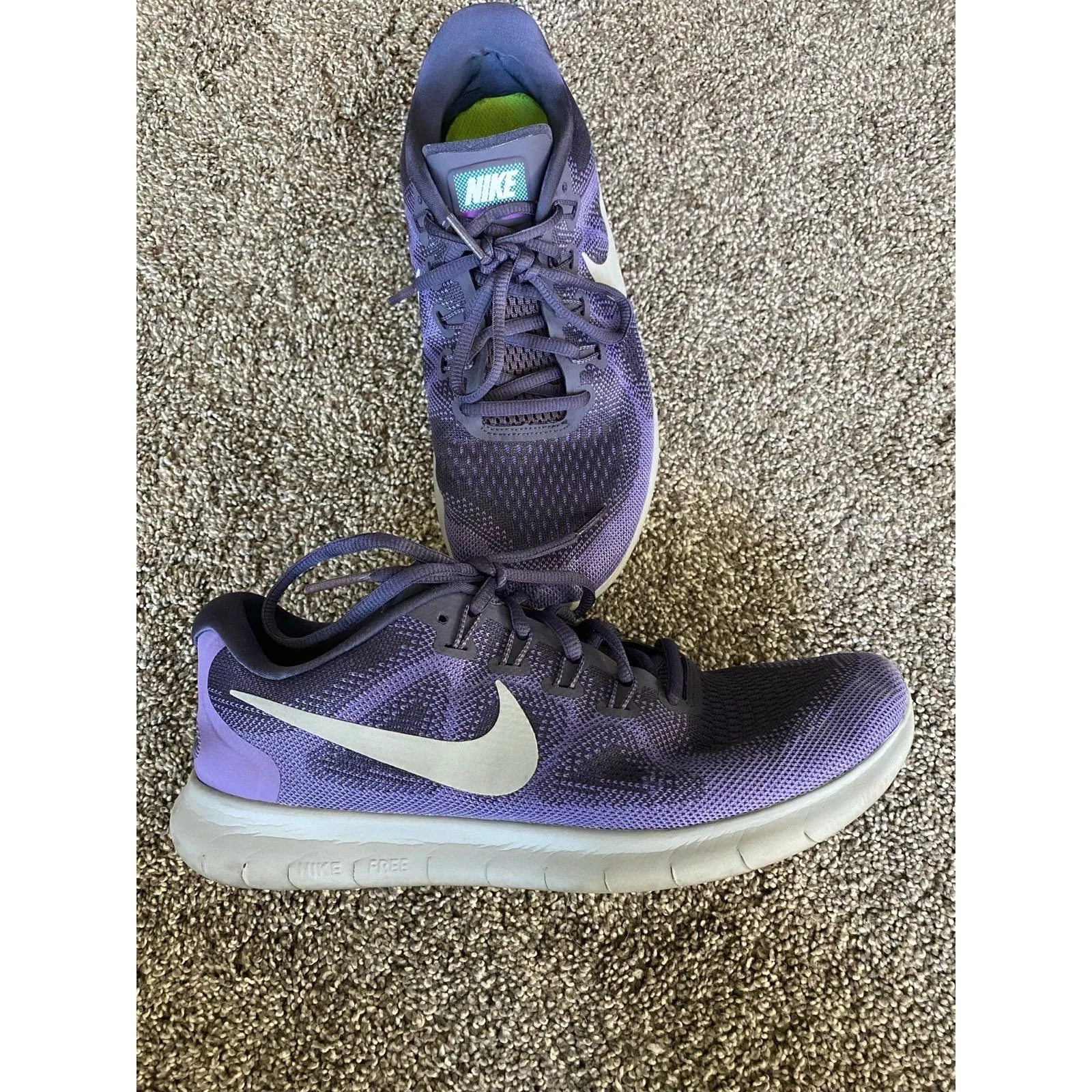 Nike Free RN 2017 Running Shoes Women’s 8.5 – Purple/Grey Lightweight Sneakers - Image 3