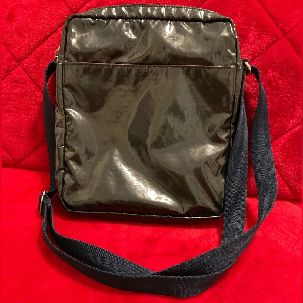 A Large LeSportsac Shiny Black Nylon Crossbody Handbag - Image 2