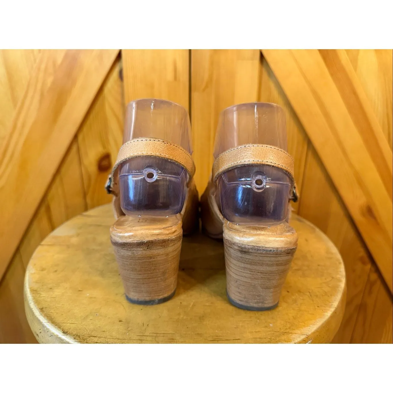 Bed Stu Womens Bettina Slingback Mule Heels Handwoven Leather Teak Sz 7.5 - Image 4