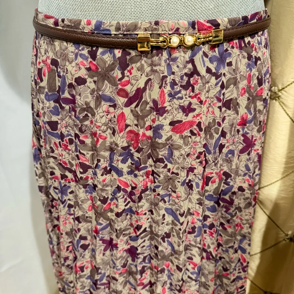 Geoffrey Beene Sport Pleated Skirt - Size 10 - Multicolor Floral - Image 4
