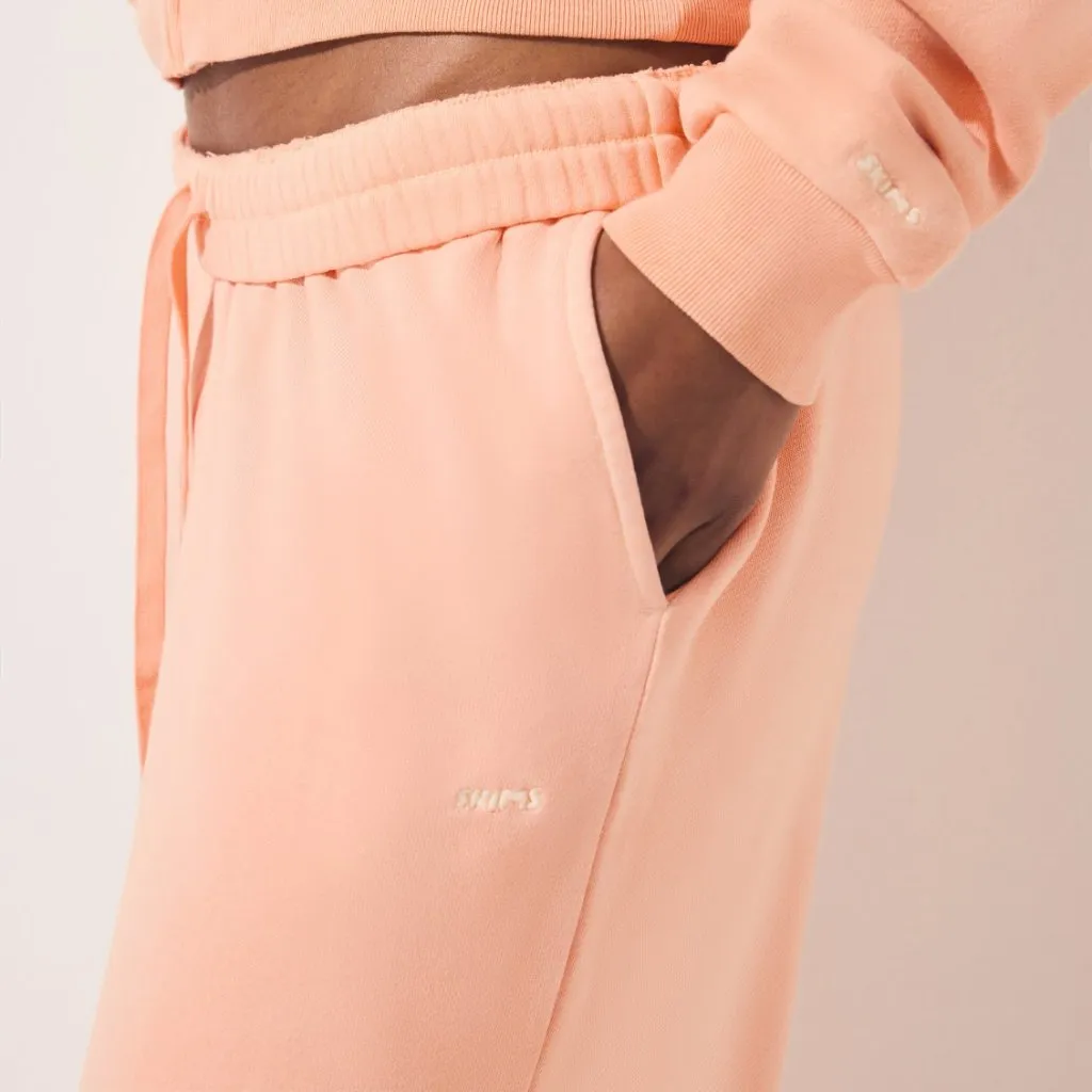 Skims French Terry Straight Leg Pant in Cantaloupe, Size Small - Image 3