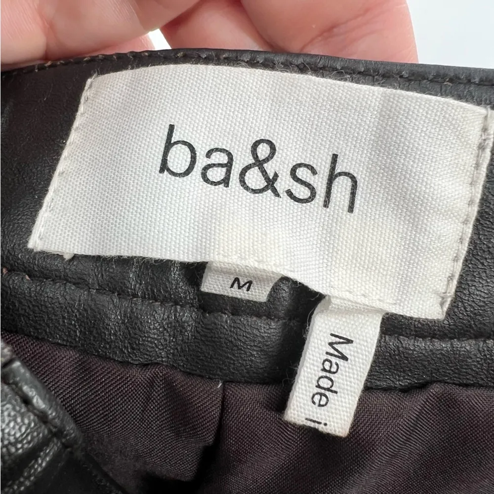 Ba&sh Leandro Leather shorts brown sz 6 - Image 11