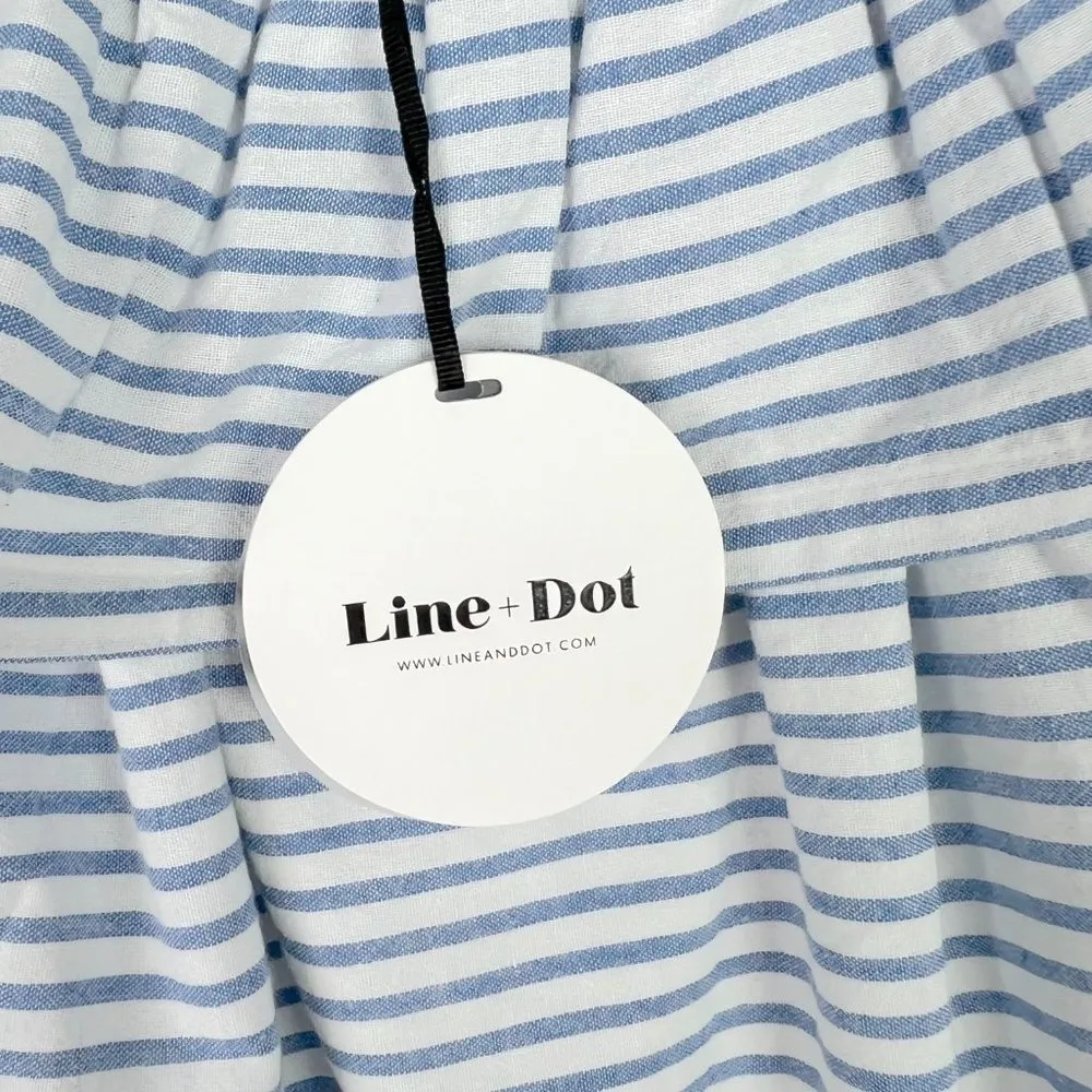 NWT Line & Dot Lea Ruffle Mini Dress Stripes Off the Shoulder Size Medium M NEW - Image 9