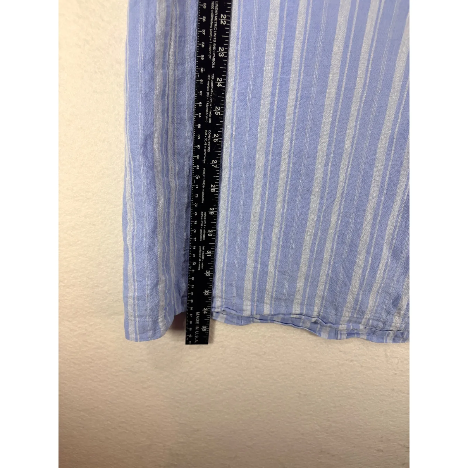 Anthropologie Cape May Striped Linen Blend Short Sleeve Bow Back Mini Dress 10 - Image 5