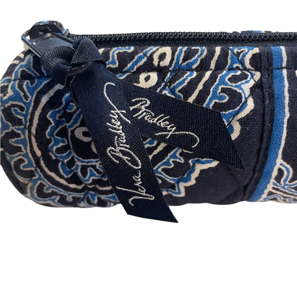 Vera Bradley Retired Blue Bandana Brush Pencil Makeup Zip Case/ Roll Lined NWOT - Image 2