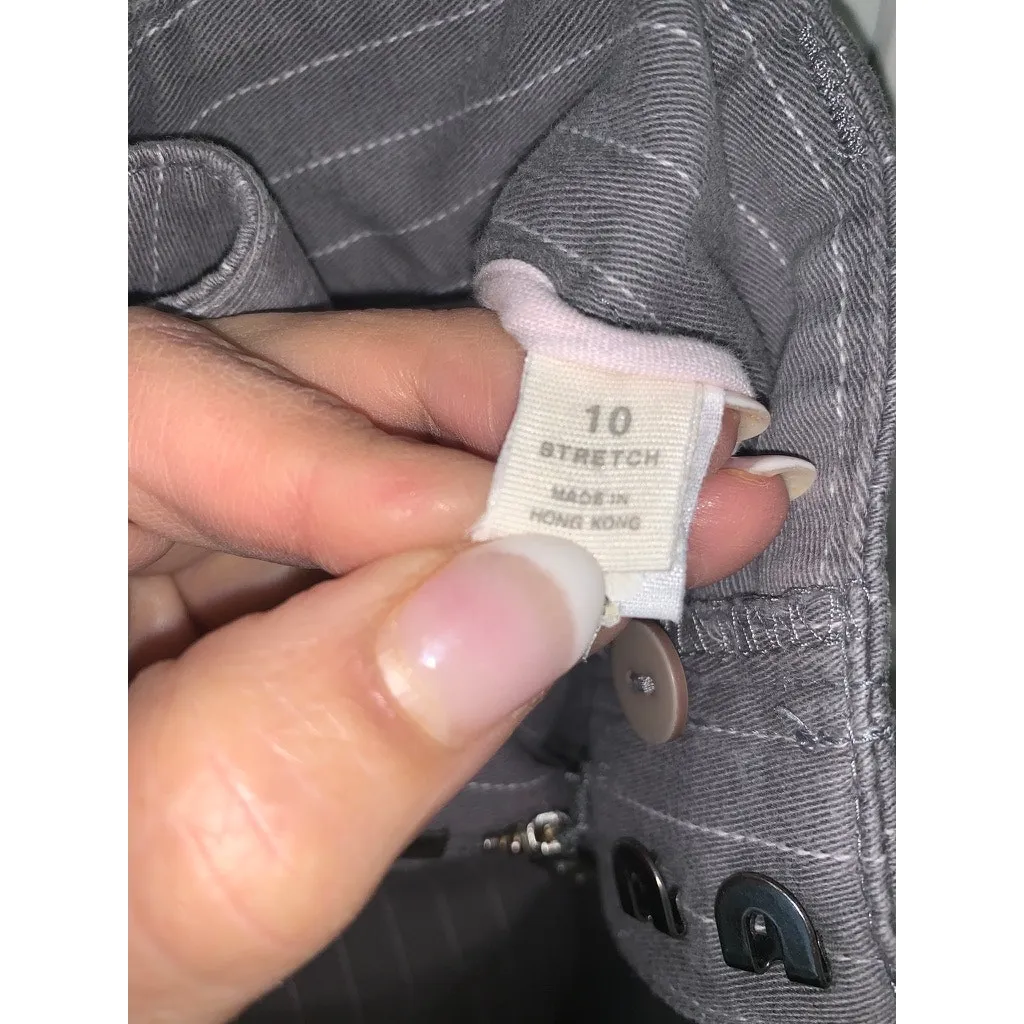 Express Women's Gray‎ Pinstripe Wide-Leg Dress Pants Size 10 - Image 5