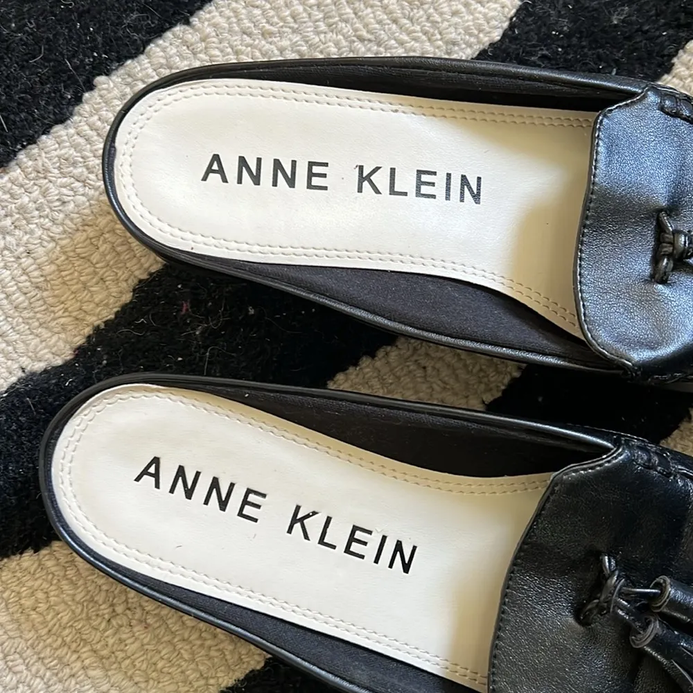Anne Klein Black Tassel Loafer Mules - Image 3