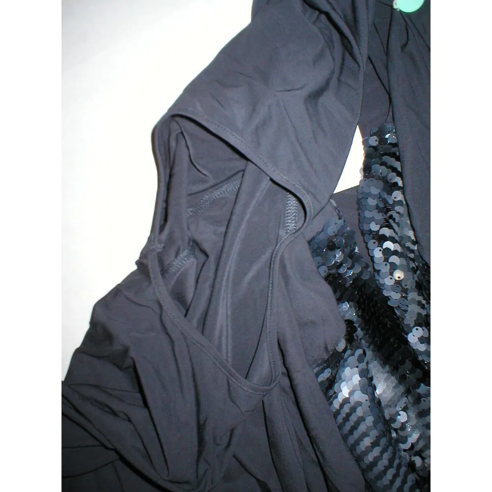 New Womens NWT Designer PF Paola Frani Top Dress 6 Sequins Dark Gray Italy 42 - Image 4