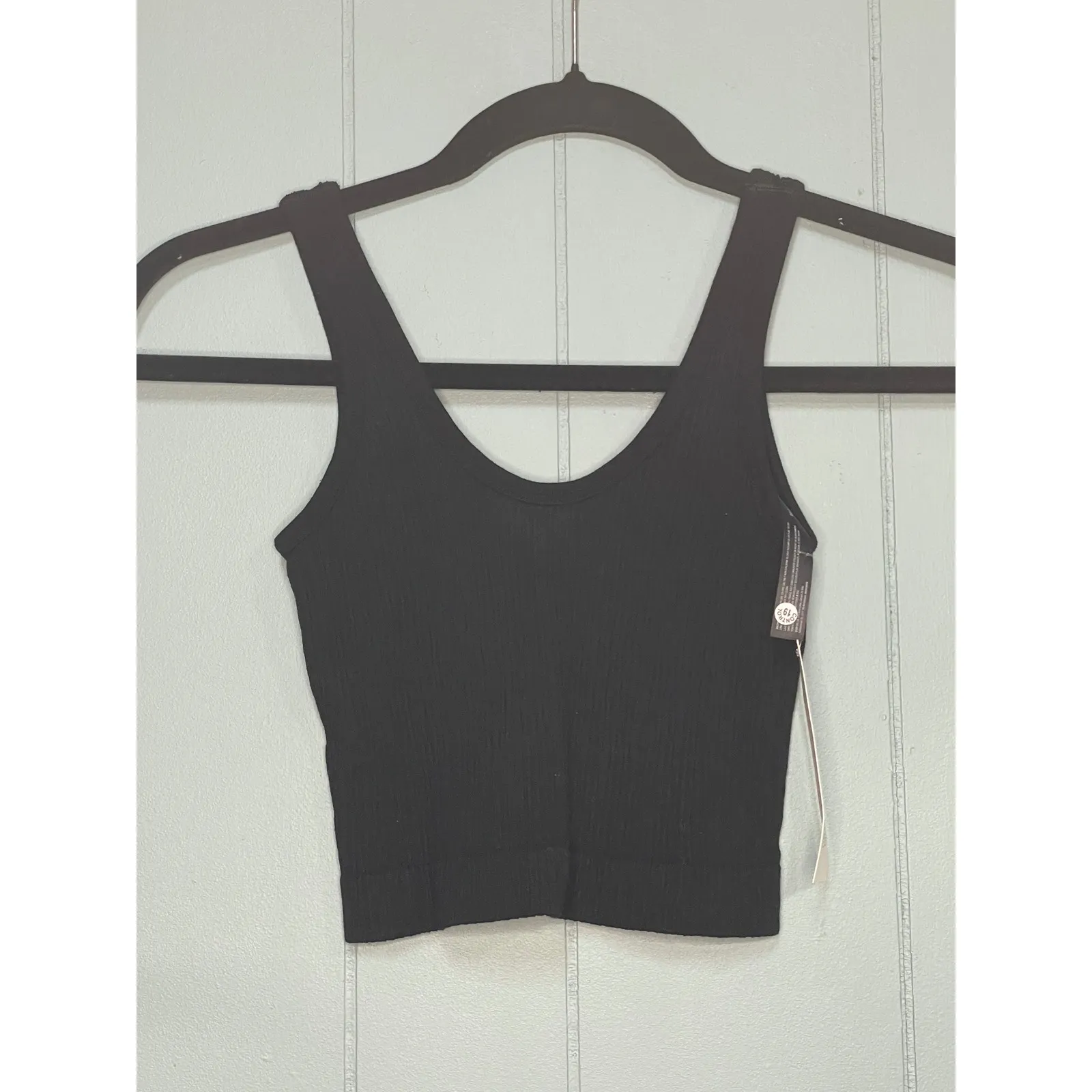 Out From Under Urban Outfitters Black Ribbed Cropped Tank Top, Small NWT - Image 2