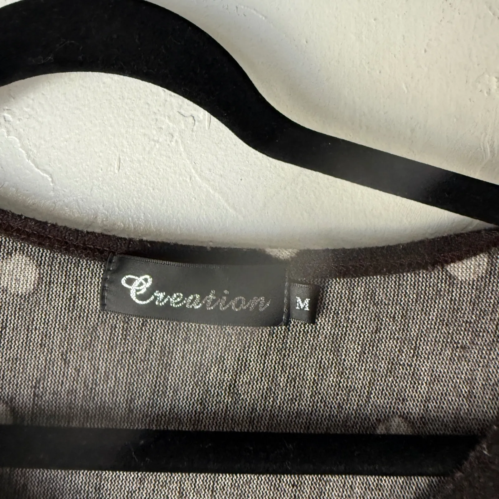 Creation Black Gray Moon Stars Cat Print Tunic Sweater M Grunge Strange Goth Size M - Image 3