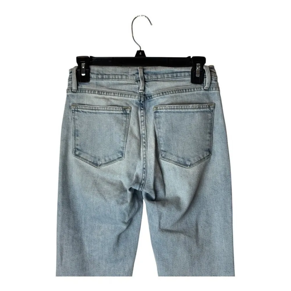Frame‎ Jeans Women 24 Blue Hemp Blend Bathe Chew Le High Straight Chewed Hem - Image 4