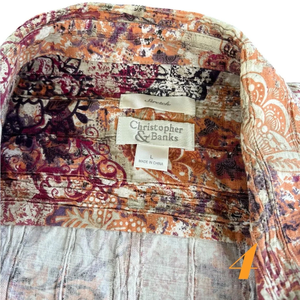 Floral Button-Up Shirt Christopher & Banks jacket - Image 2