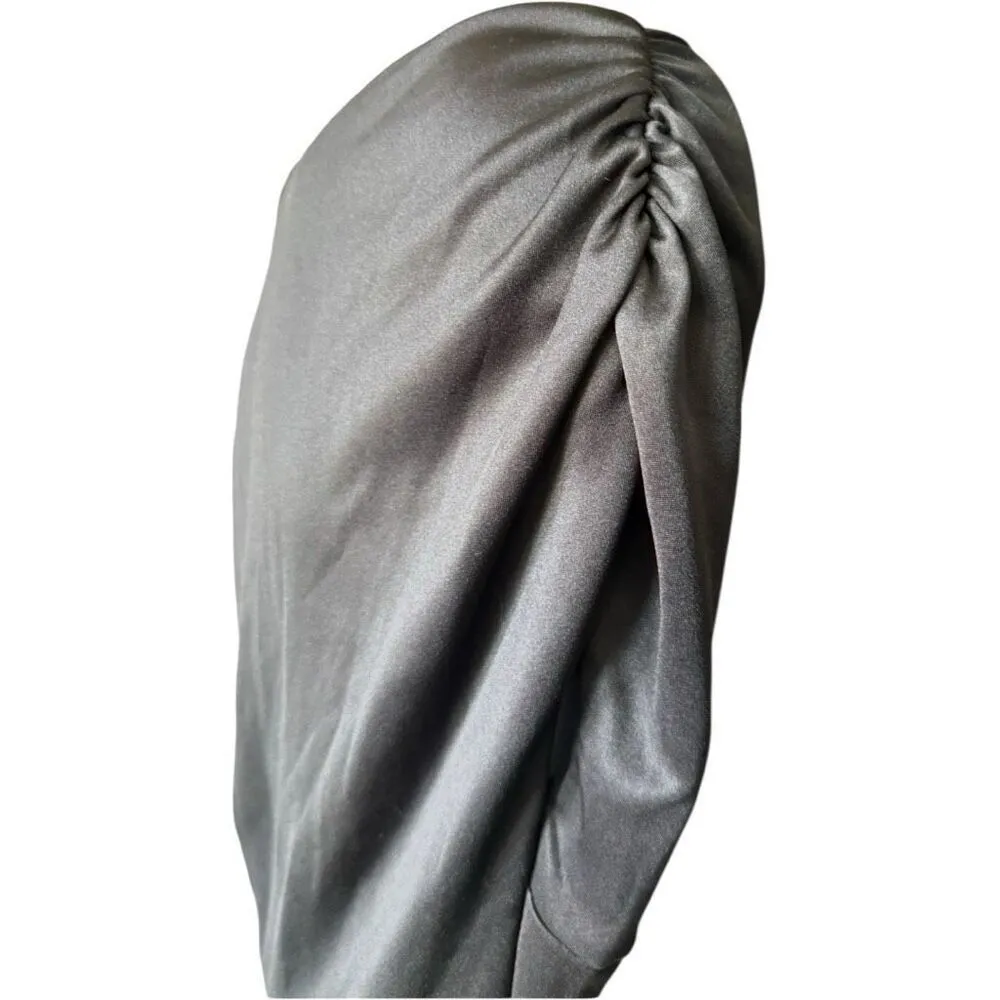 Brand New Womens Boutique Black Stunning V Back Cinched Sleeve Evening Dress - Image 2