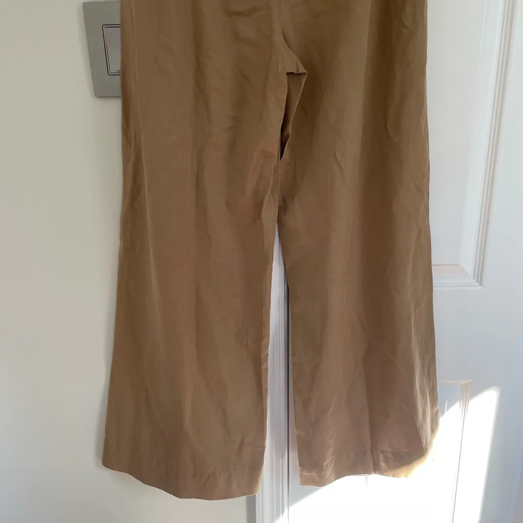 Madewell Harlow Wide Leg Pants Seed Khaki 6 High Rise Drapey Baggy Sailor Linen - Image 9
