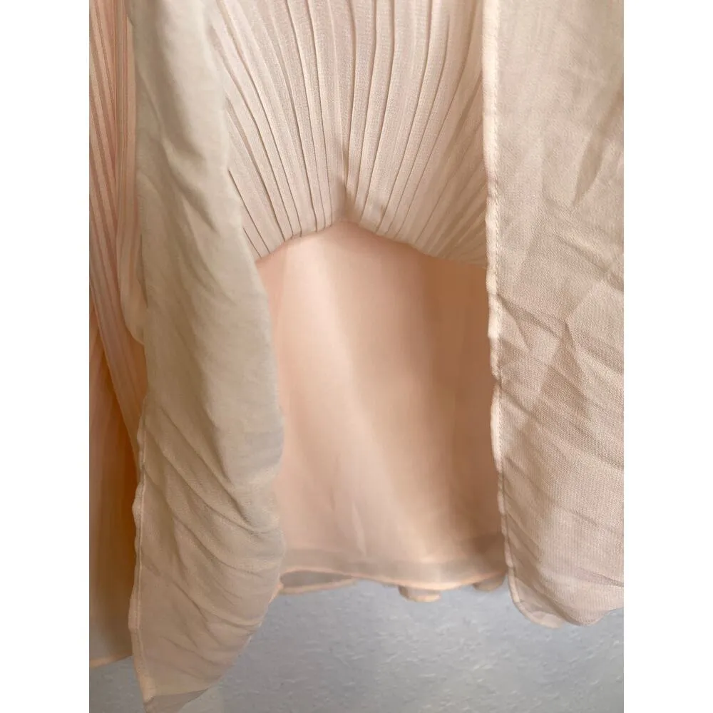 Chico’s Peach Pink Lace Convertible Ribbed Clam Shell Tank EUC Sz Lg Women’s - Image 4