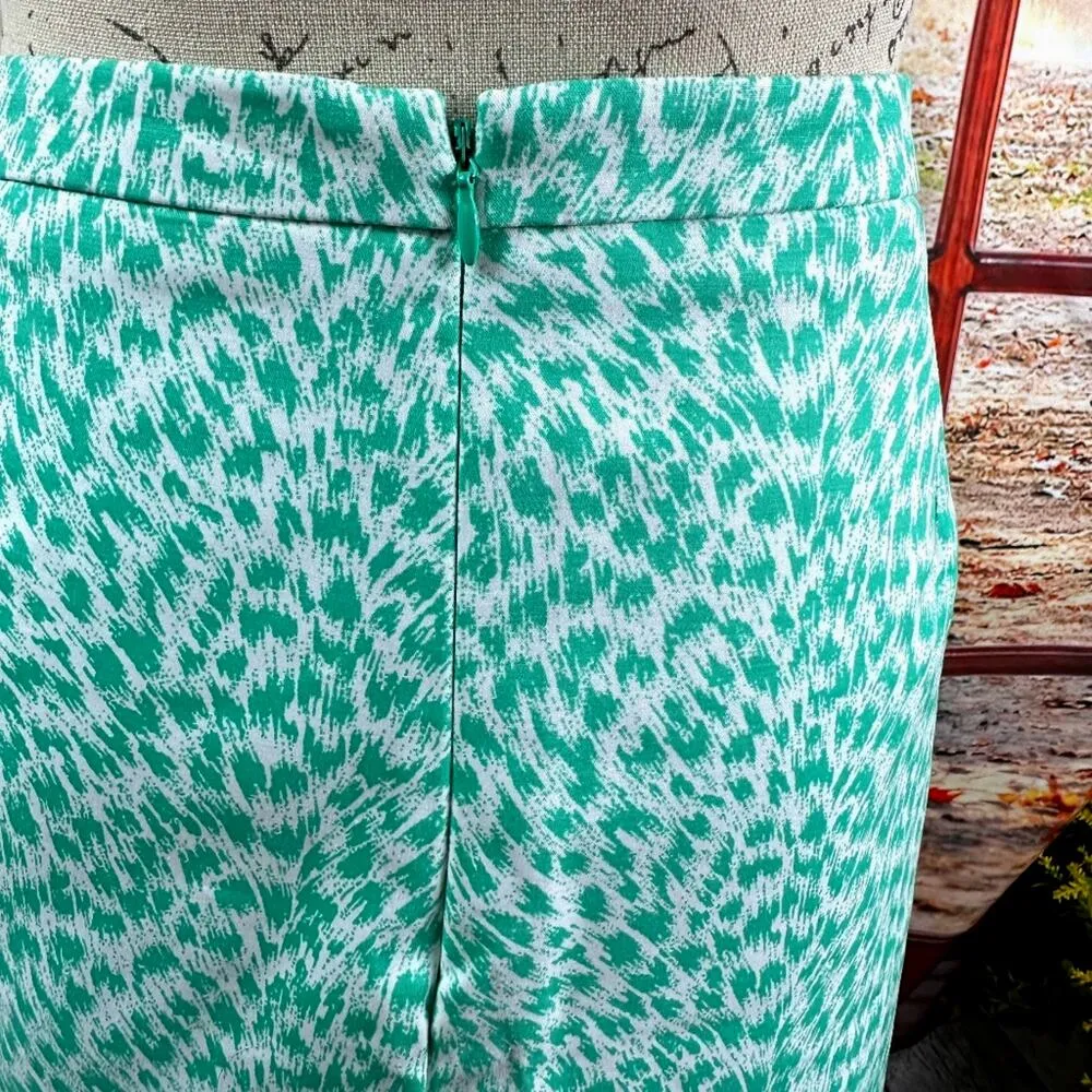 Michael Kors Cheetah Print Skirt Green and White size 14 - Image 6