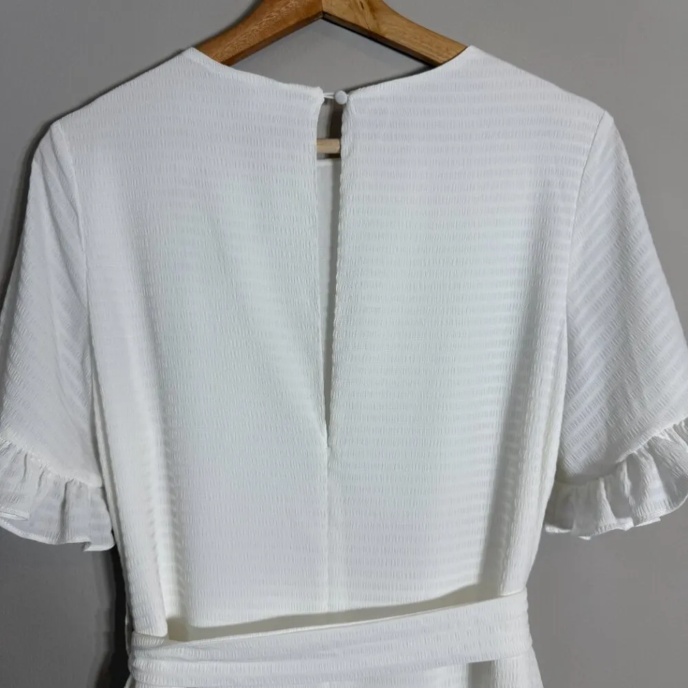 Selfie Leslie Zipporah Short Sleeve Layered Ruffle Mini Dress Women's XS White - Image 13