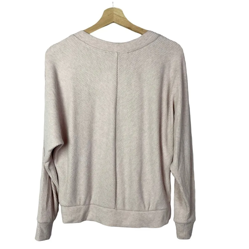 White House Black Market WHBM Light Pink Cozy Knit Pullover Sweater M - Image 4