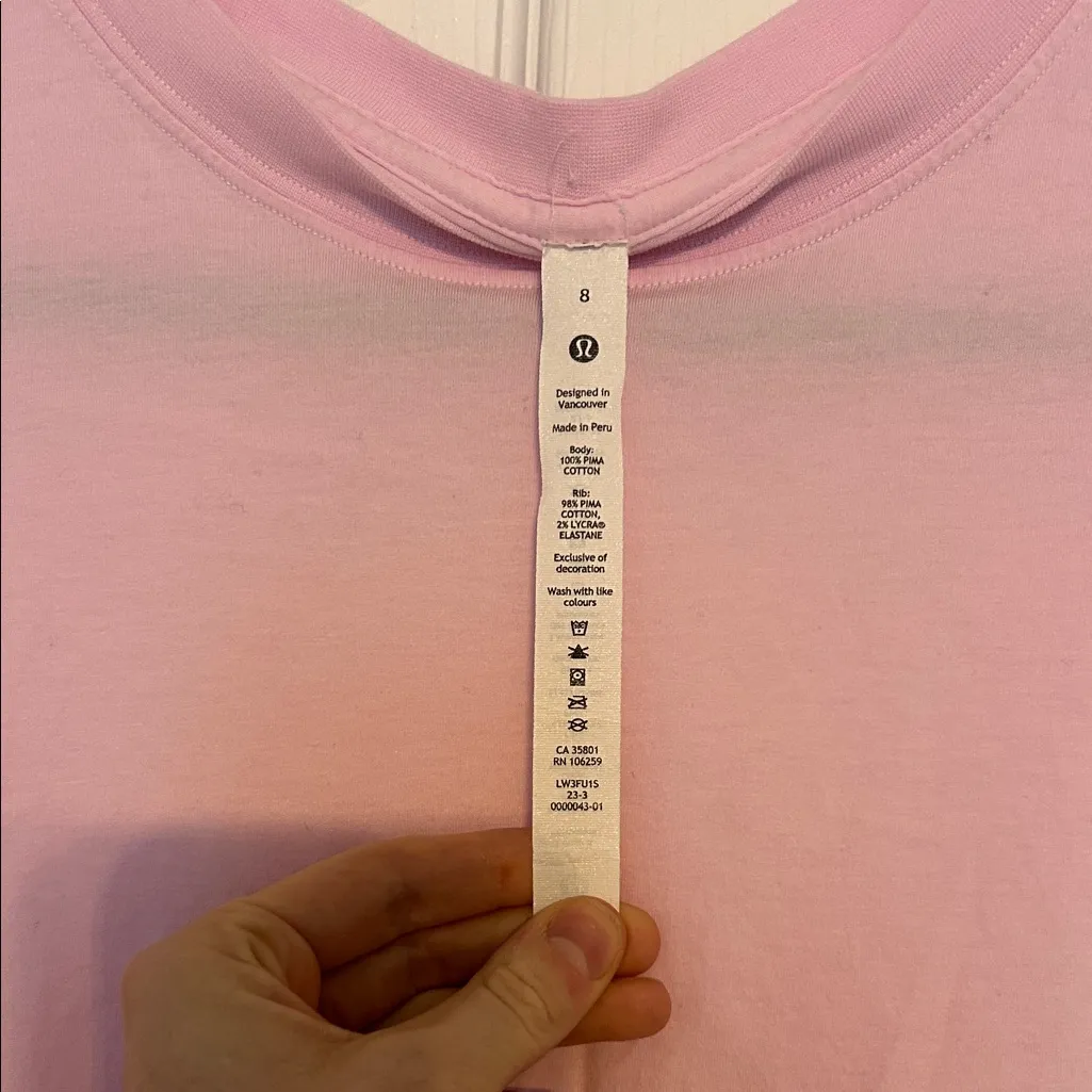 Lululemon All Yours Cotton T-Shirt Flush Pink - Image 3
