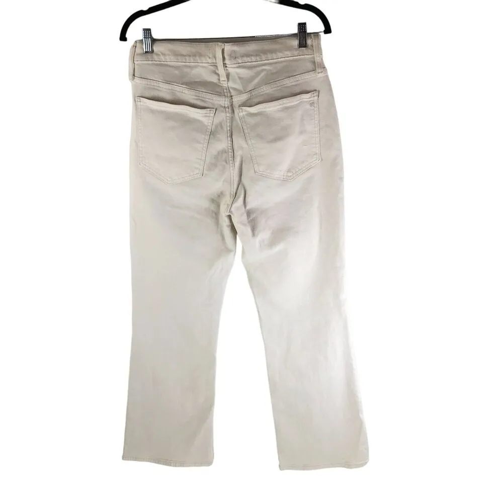 Madewell Womens The Perfect Vintage Flare Crop Jeans Stretch Canvas Ivory 28 - Image 5