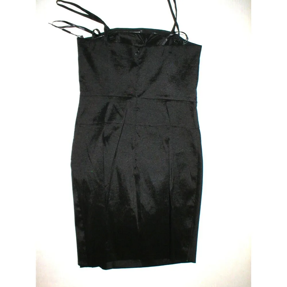 New Womens NWT Calvin Klein Draped Strapless or Strap Dress Black 6 Convertble - Image 6