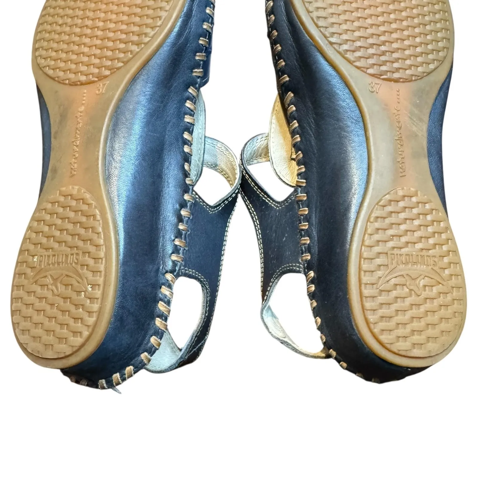 Pikolinos Shoes Womens Size EU 37 Navy Blue Leather Slingback Huarache‎ Sandals - Image 11