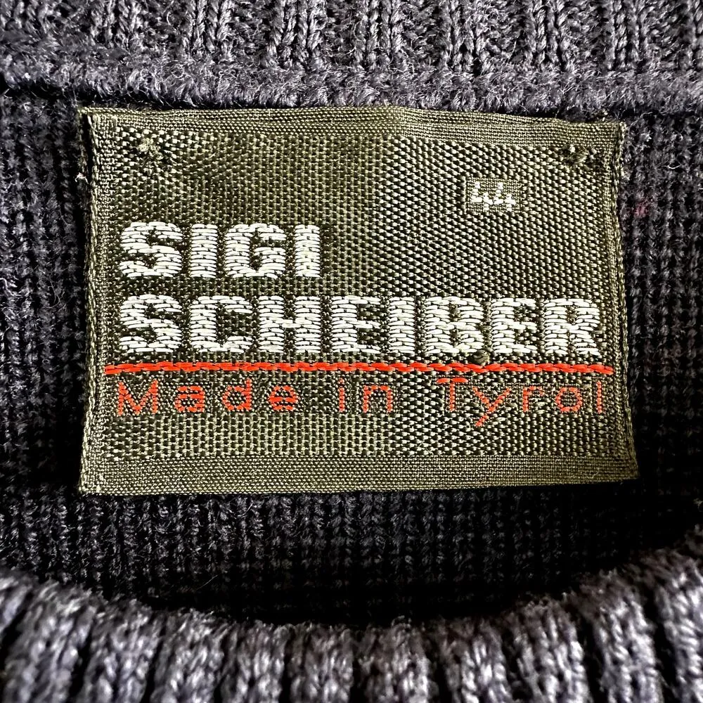 Vintage Sigi Scheiber Fair Isle Sweater Wool Crew Neck Ribbed Trim Blue Red XS - Image 2