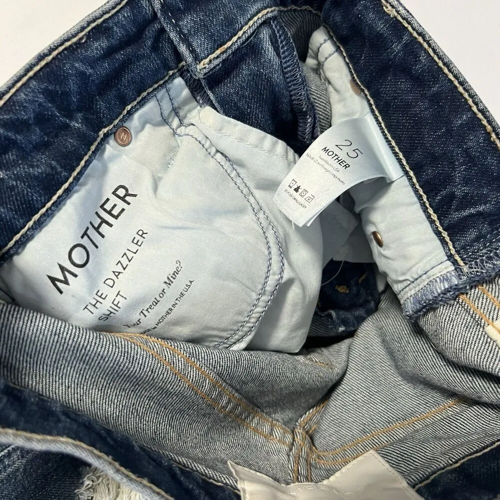 Mother Superior Sz 25 The Dazzler Shift Jeans In Your Treat Or Mine Wash Blue - Image 7