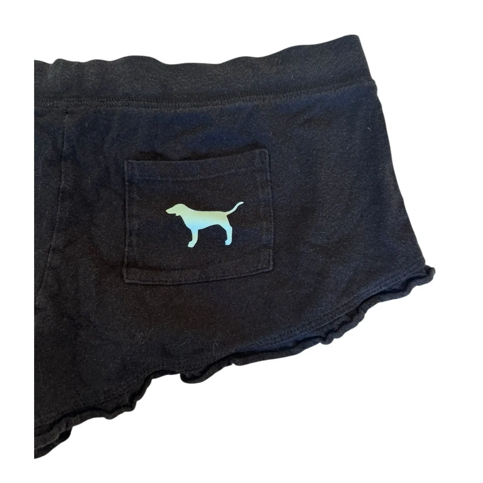 Victoria’s Secret PINK Dog Logo Sleep Shorts Sexy Pajamas Ruffled Size XS Black - Image 8