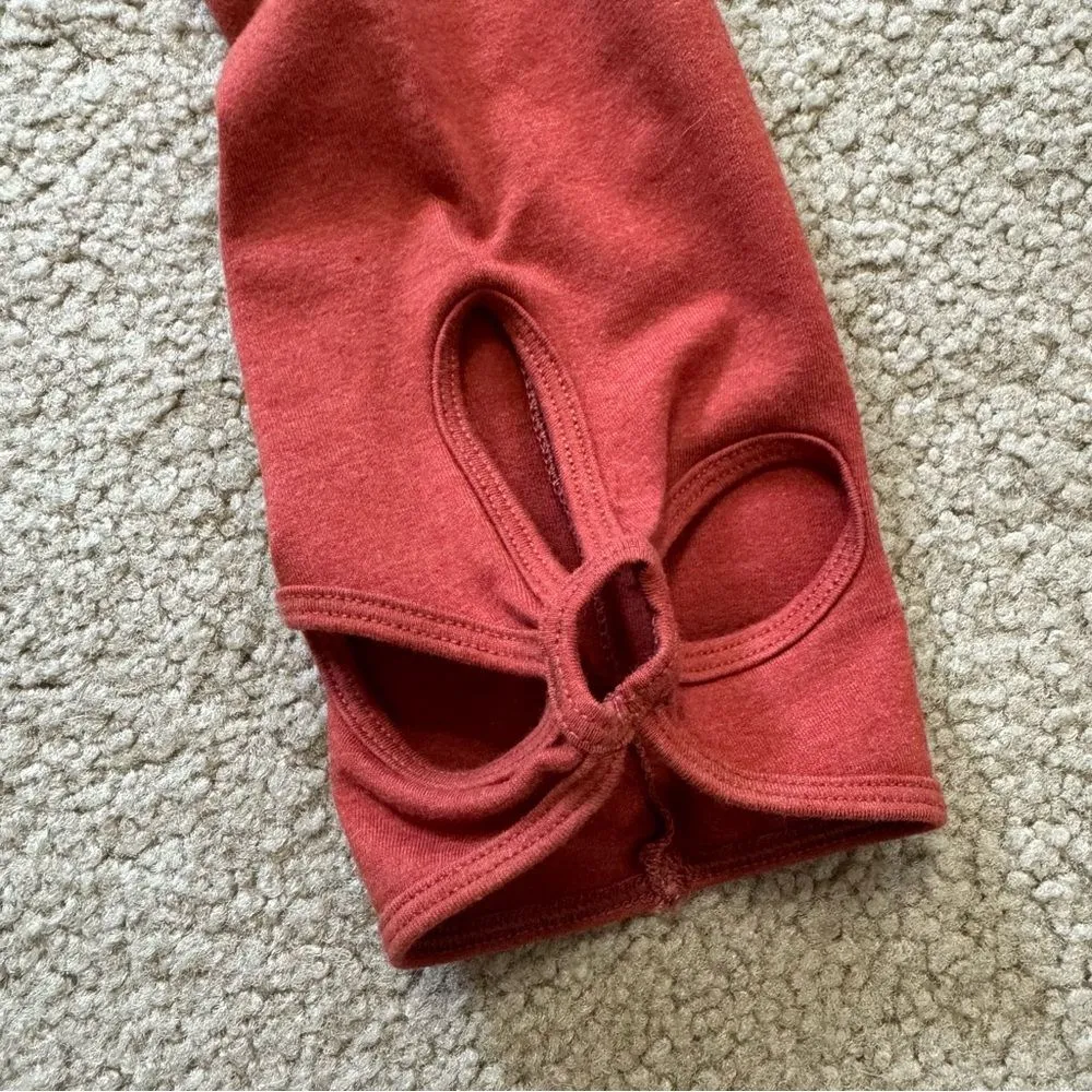 flower cutout chill cropped leggings, warm coral rose, size small - Image 2