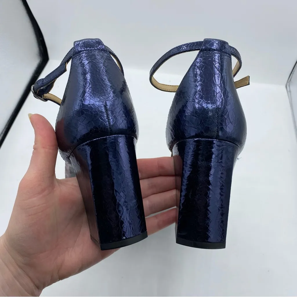 Naturalizer Thena Luna Blue Multicolor iridescent Leather heels size 10 event - Image 7